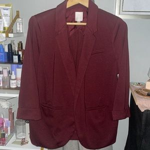 Lauren Conrad Maroon 3/4 sleeve blazer Sz 16